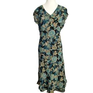 Style & Co Floral Print V-Neck Dress - Multicolor